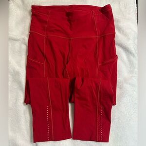 Lululemon Athletica Red Fast and Free 19” crop Leggings - size 4